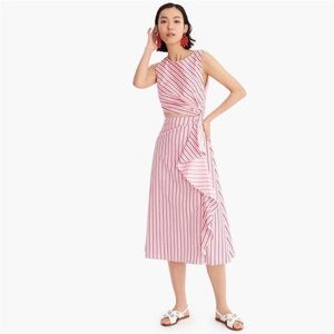J. Crew Pink and White Striped Collection Dress
